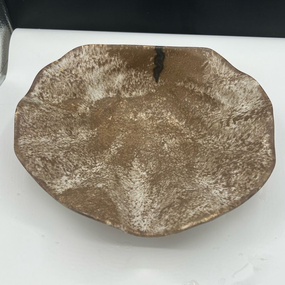 McCarty Pottery Nutmeg Brown Shell Decorative Bowl